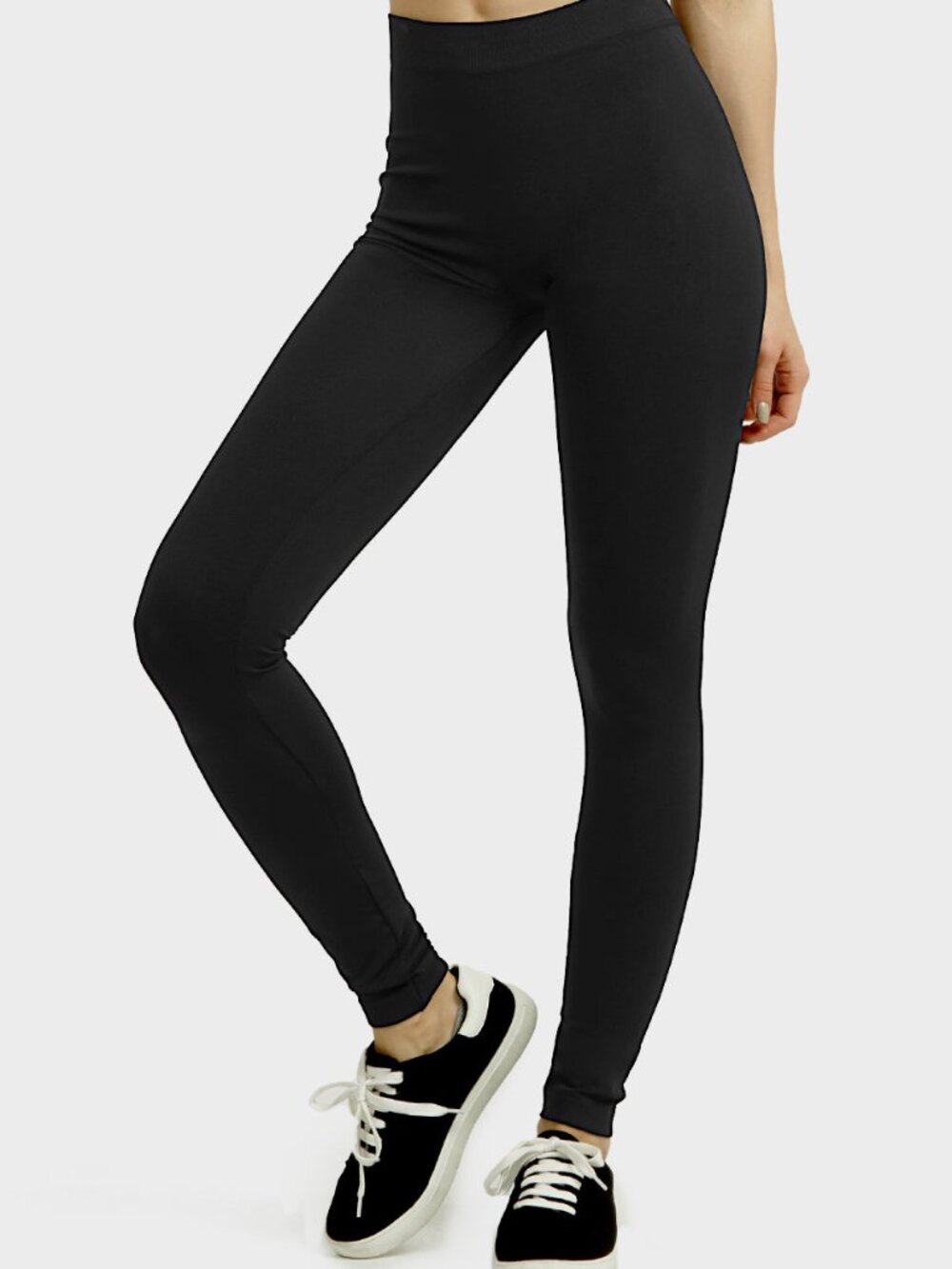 $5 SALE Women's Seamless High Waist Extra Wide Band Leggings EX900 Black